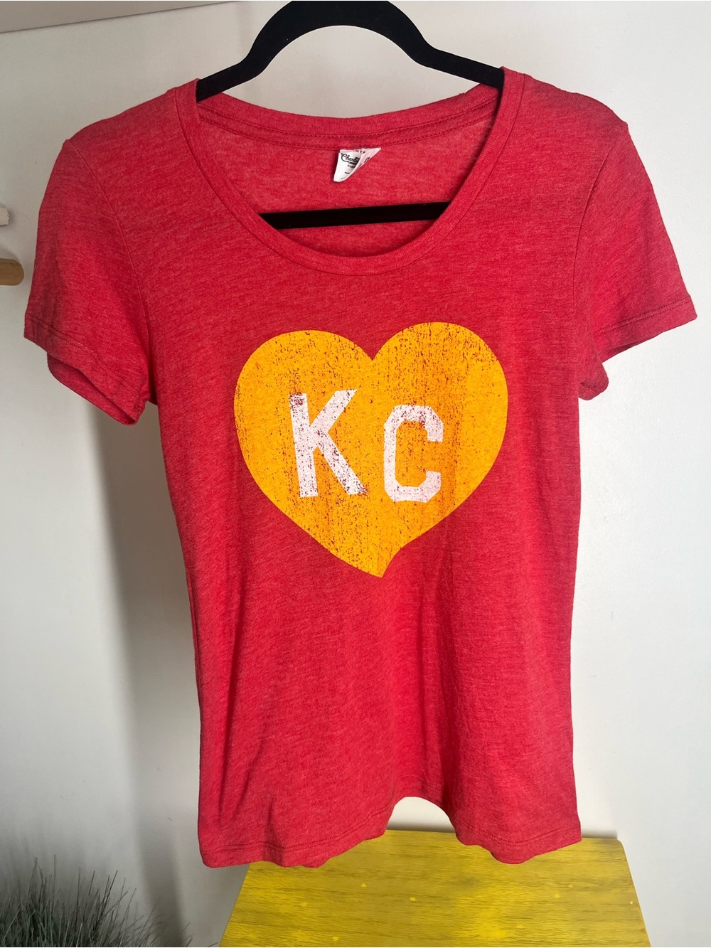 Charlie Hustle Red KC Heart Scoop neck Tee